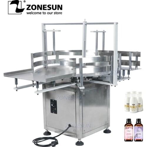 ZONESUN ZS-LP600Z Tabletop Automatic Round Rotary Plastic Glass Bottle Unscrambler Sorting Turntable Jar Arranging Machine