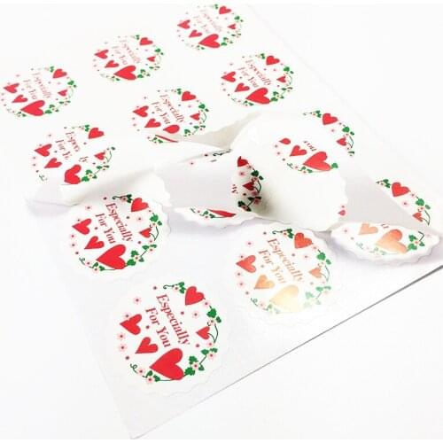 1200pcs/lot Round design Romatic Heart Sweet "Especially For You" series seal sticker/Christmas DIY note gift Labels/Wholesale