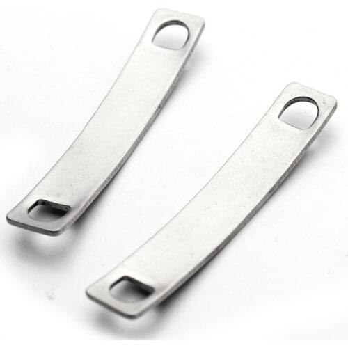 20pcs/lot 7x38mm Stainless Steel Blank Hand Stamping Tags Personalized Connector DIY Bracelet Necklace Jewelry Findings F3309