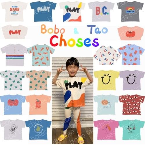 2021SS summer kids Original label boys girls T-shirts cartoon Smile B.C. short sleeve Play Tomatoes Lion Fingers Vote For Pepper