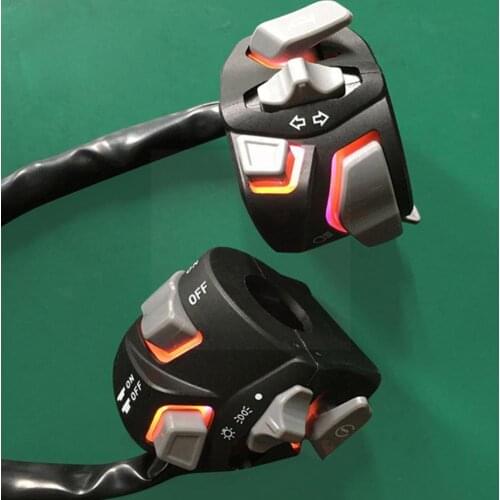 22mm Motorcycle Handlebar Switch Horn Butto Headlight Light Warning Signal Button Turn With Light Start Kill Universal LED C9H4