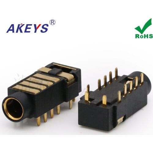 5pcs One button PJ-4.5 gold-plated 4.5mm headphone power socket pin 5 section audio Sony player 4.4 balance