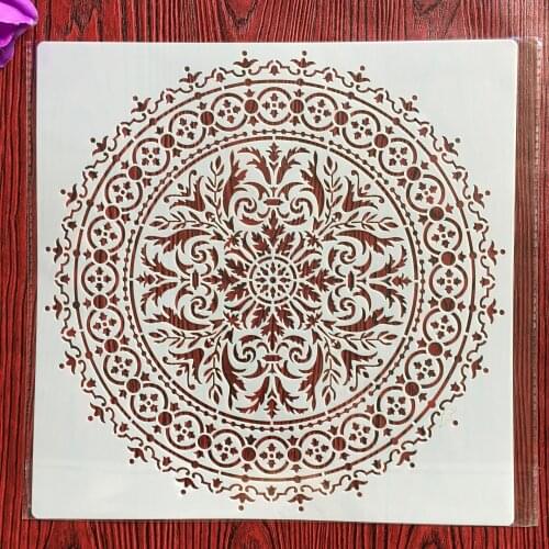 30 * 30cm size diy craft Buddhist lotus mold for painting stencils stamped photo album embossed paper card on wood, fabric,wall