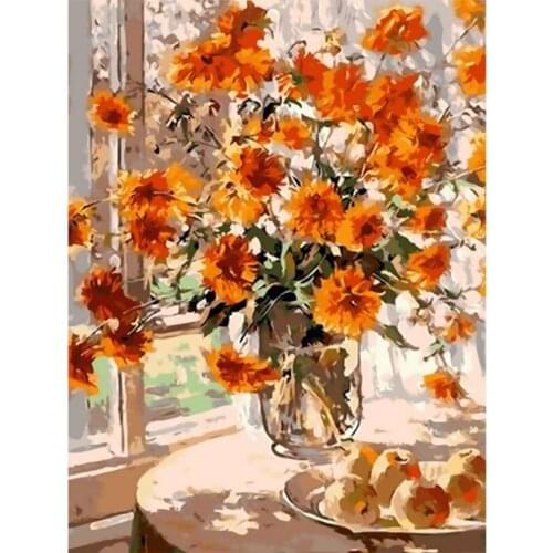 40x50cm Frameless Painting By Numbers Flower On Canvas Pictures By Numbers Home Decoration DIY minimalism Style