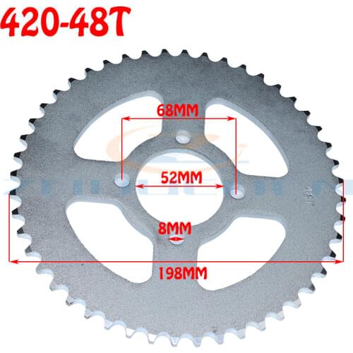 420-48T 52mm rear chain sprocket suitable for China ATV Quad Pit off-road vehicle motorcycle motorcycle moped