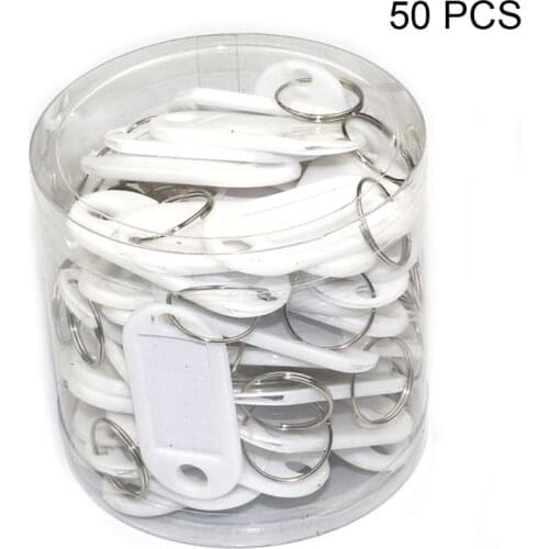 50pcs Key ID Tag Baggage Luggage Name Label Card with Split Ring Keyring X7XC