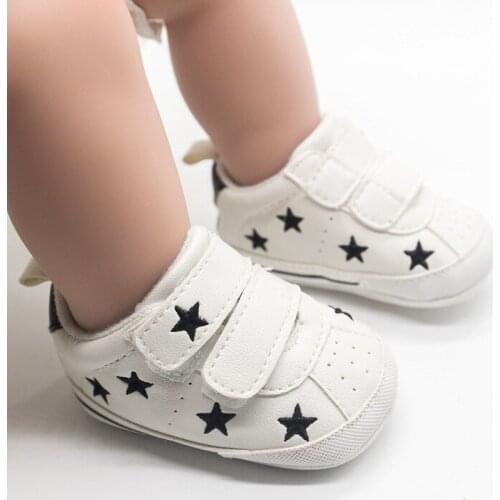 Newborn baby shoes boy Love star rubber sole non-slip baby Velcro step front toddler shoes 3-6 months