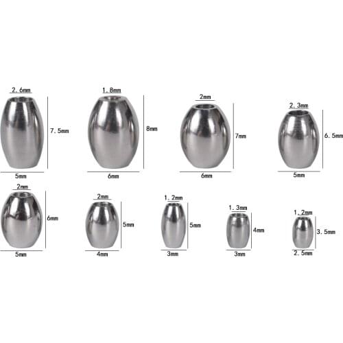 20-100Pcs/Lot Stainless Steel Oval Shape Spacer Charms Beads for Jewelry Making Supplies Bracelet Loose Beads DIY Accessories