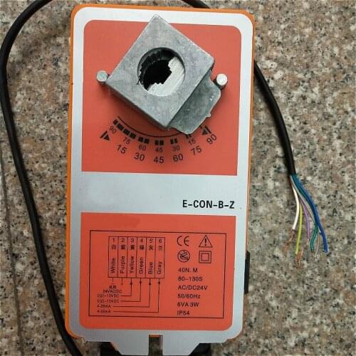 AC/DC24V 16/25/40Nm Torque Electric Actuator Spring Return Damper Actuator 80-130S for Air Duct Motorized Air Damper Valve