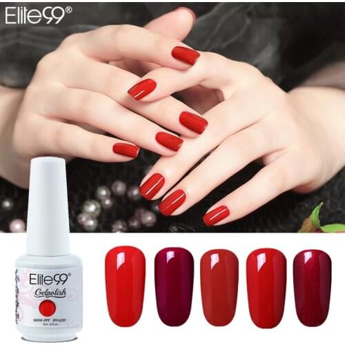 Elite99 8ml Wine Red Gel Nail Polish Semi Permanent Nail Polish Gel Soak Off Gel Varnish Nail Art Manicure Lacquer For Nails