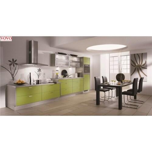 I shape kitchen cabinet fresh green color
