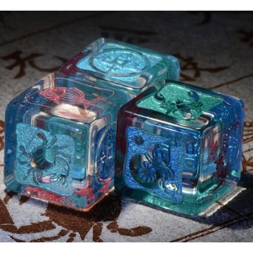Customized K9 Crystal Fish, Shrimp, Crab, Money Gourd, Frog, Dice, Advanced Drawings, Dice Set, Multi-faceted Digital Sieve