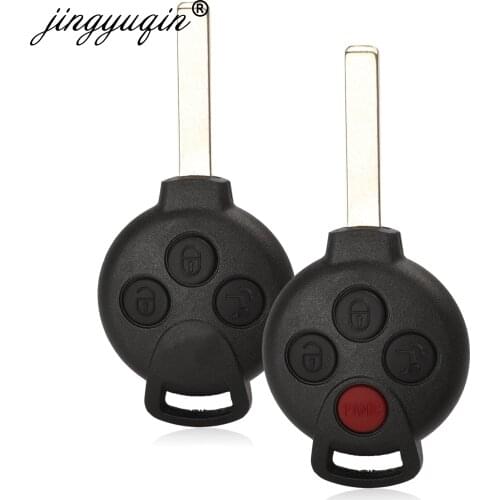 Jingyuqin 10PCS/Lot 3/4 BUTTONS REMOTE FOB KEY CASE FOR MERCEDES BENZ SMART CAR CITY ROADSTER FORTWO