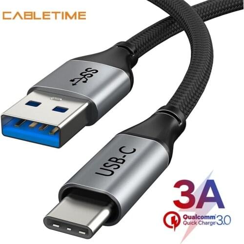 CABLETIME USB Type C Cable Sync and Fast Charger 3A for Huawei mate 20 P30 Pro Xiaomi mi 6 8 9 Tablet Macbook N219
