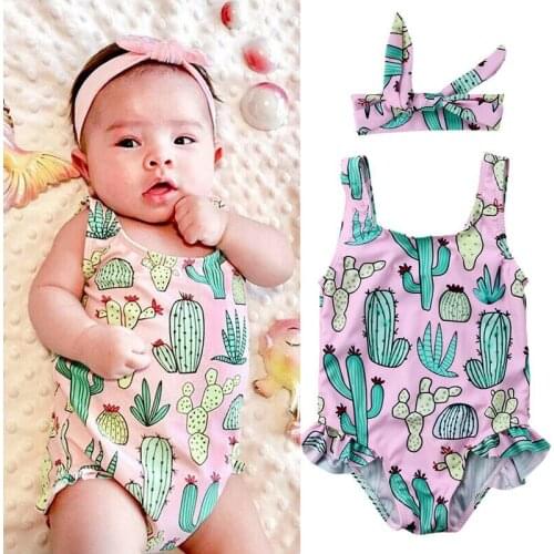 Pudcoco Newborn Baby Girl Clothes Cute Cactus Print Swimwear Swimsuit Bathing Beachwear