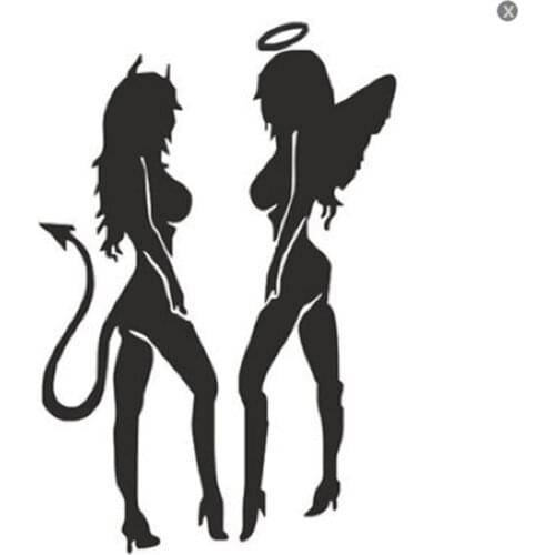 Car body decoration stickers angel and devil stickers sexy car stickers car beauty angel devil stickers car accessories