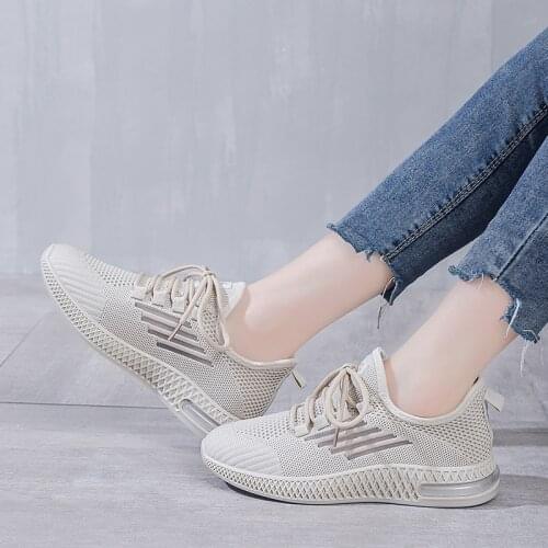 2021 Hot Sale Running Shoes Women Sport Shoes Outdoor Lace-up Platform Sneakers Air Mesh Breathable Walking Jogging Gym Trainers