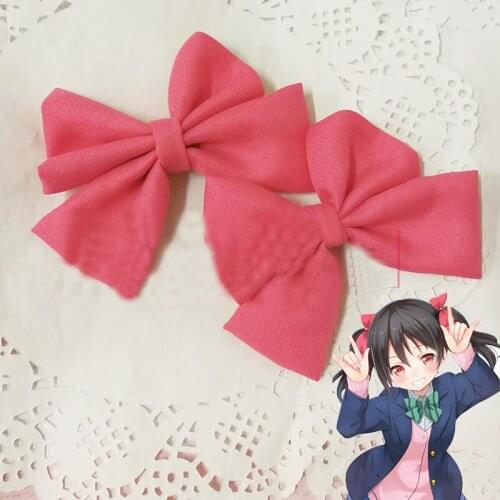 LoveLive Nico Yazawa Cosplay Pink Bowknot Hair Bands Hairpin Hair Clip Headbands Anime Cosplay Costume Accessories