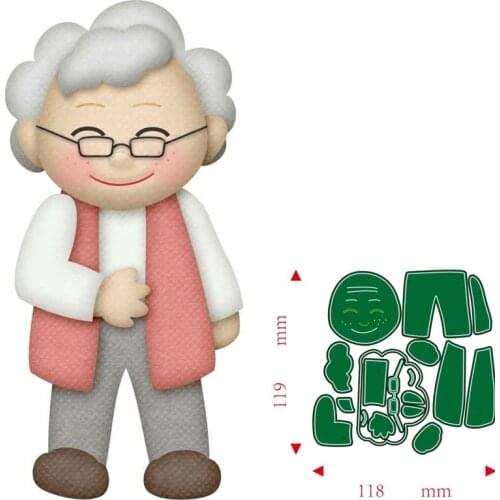 Metal Cutting Dies Elderly grandma DIY Scrapbooking Paper Cards Decorative Craft Embossing