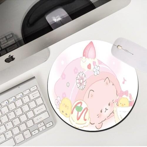 MRGLZY Drop Shipping Cute Cats Pink Mouse Pad Genshin Impact Small MousePad Rugs Non-slip Rubber PC Gaming Accessories Desk Mat