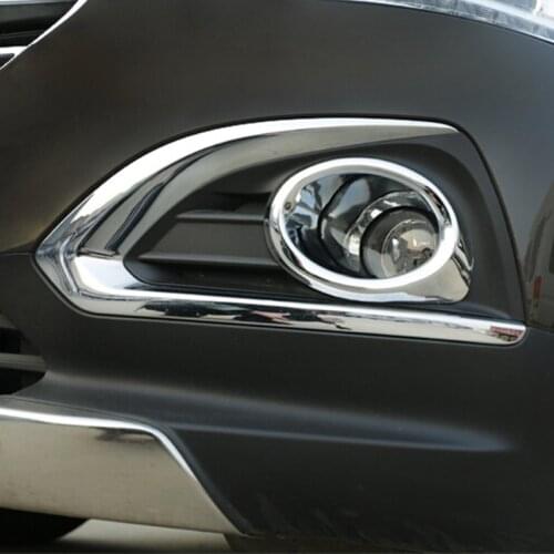 ABS Chrome Car Front Fog Lamp Cover Rear Fog Lights Covers Stickers Fit for Peugeot 3008 2013 2014 2015 Accessories