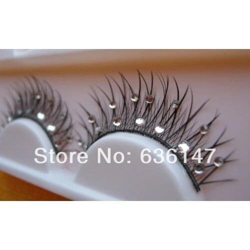 Not have glue ! ) End of a single rhinestone false eyelashes xz-024 False Eyelashes
