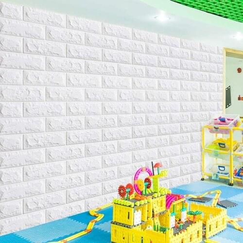 Novelty Wall Stickers Interior Wall Decor Self-Adhesive Wallpaper Pe Foam 3D Brick Wall Sticker Panel for Living Room Bedroom