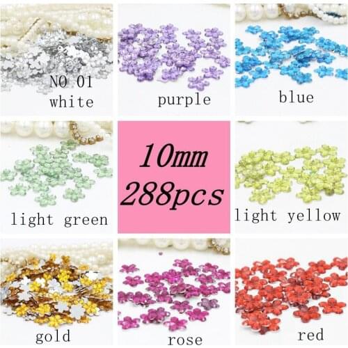 New Multi Sizes 7mm/10mm/12mm Optionsmixed Colors Flower Design Acrylic Rhinestone Art Rhinestones For DIY