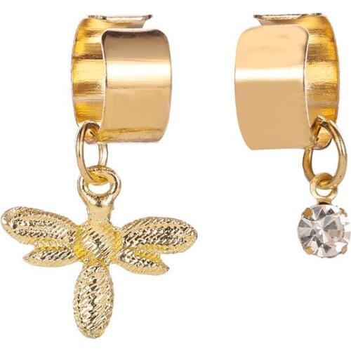 Wholesale Simple U-Shaped Little Bee Ear Clip Crystal Curved Fashion Suit Earless Wide Ear Accessories Female Wholesale