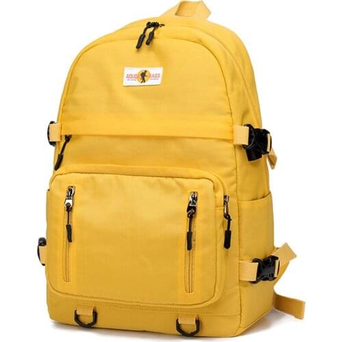 New Design USB Charging Backpacks Women School Bag Backpack for Teenage Girls Mochila Leisure Travel Daily Bagpack Female-Yellow