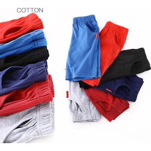 Beach Boys Shorts Solid Colors Kids Boy Cotton Short Sports Pants Children Elastic Waist Pants Toddler Summer For Baby Clothing