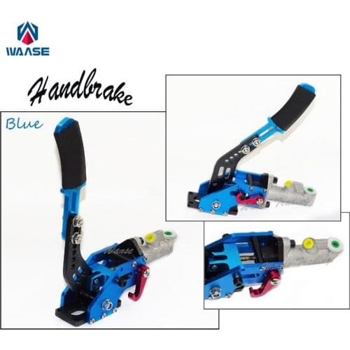 Blue Universal Aluminium Auto Hydraulic Handbrake C-Style Vertical Adjustable Drift Rally Racing E-Brake Lever