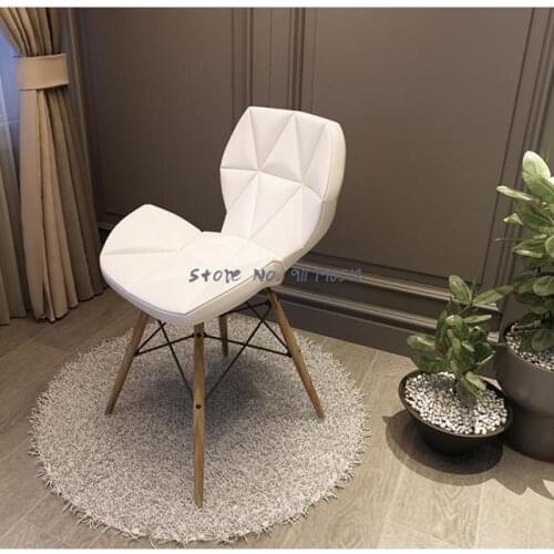 Nordic white net red ins wind solid wood fabric stool bedroom nail art iron simple shoe replacement pink dressing stool