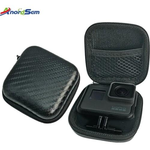 Anordsem Mini Storage Bag Carrying Case Box For Go Pro Hero 8 6/5 Sport Camera Shockproof Design Supports For Gopro Hero7 Yi4k