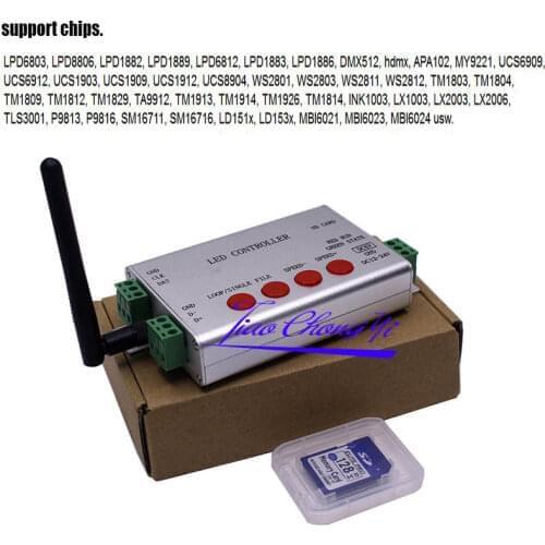 WIFI LED APP Pixel SD Card Controller DMX 512 APA102 WS2812B WS2811 WS2801 Strip