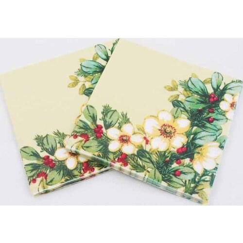 Ynaayu 20pcs/set Green Paper Napkins 33*33cm Party Paper Serviettes Table Napkins For Birthday Wedding Party Supplies