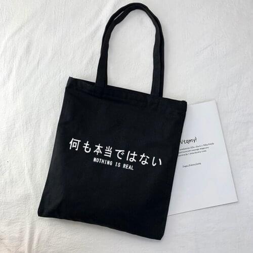 Large Capacity Japanese Letter New Punk Casual Fashion Vintage Harajuku Ulzzang Canvas Ins Female Cartoon Printing Shoulder Bags