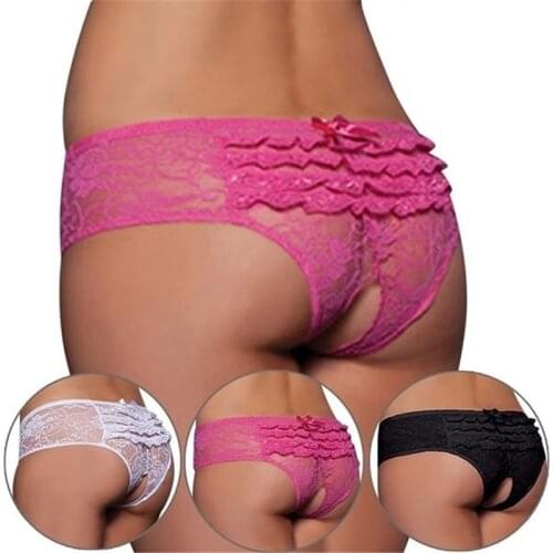 Sexy Lace Femal Panties Open Crotch Perspective Free Take Off Temptation Hot Erotic Woman low-waist Panties 5 Colors