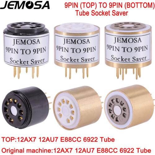 1PC Small 9Pin Vacuum Tube Socket Saver Test Socket For 6DJ8 B339 12AX7 12AU7 ECC82 ECC83 Vacuum Tube Amplifier Socket Adapter