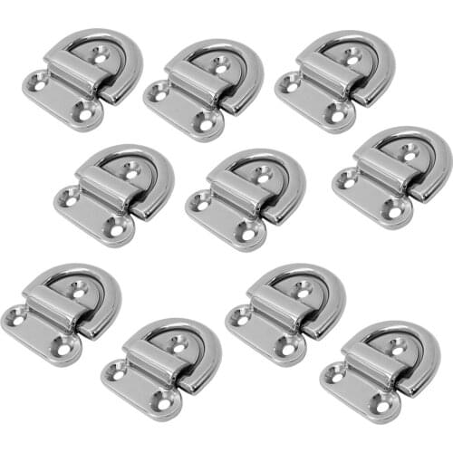 10pcs Small Folding Pad Eye Deck Lashing Ring Staple Cleat for Trailer Boat