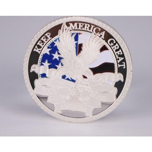 2020 DONALD J.TRUMP 45th President Commemorative Silver Plated Coin Keep America Great God Bless America Eagle Silver Coins