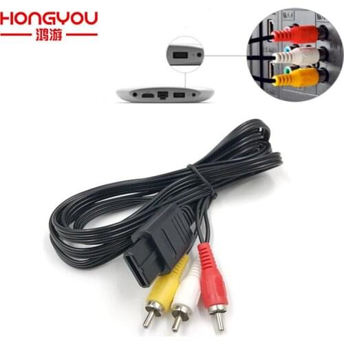 30Pcs 1.8m AV TV RCA Video Cord Cable for SNES GameCube/for Nintendo N64 64 Game Cable for SFC & 2 Audio Output Connectors