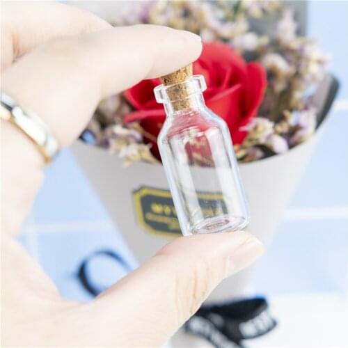 5ml 13ml Small Glass Jars with Corks Empty Hyaline Pendant Bottles Clear Vitreous Jewelry 100pcs Essential oil Perfume Vials