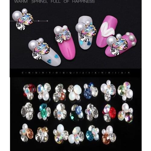 50pcs/100pcs nail jewellery, 3D Nail Art Charm Glass Rhinestone gems,16 Colors nail art Diamond for For Nail Art Charms
