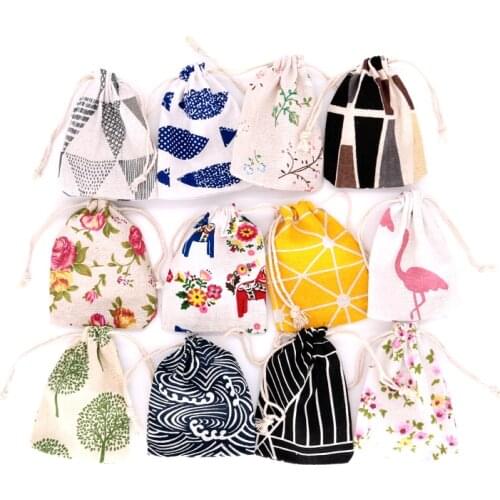 50pcs/lots Multi Colors 2 sizes Cotton Gift Bags Charms Jewelry Packaging Bags Wedding Party Decoration Candy Gift Bag Pouches