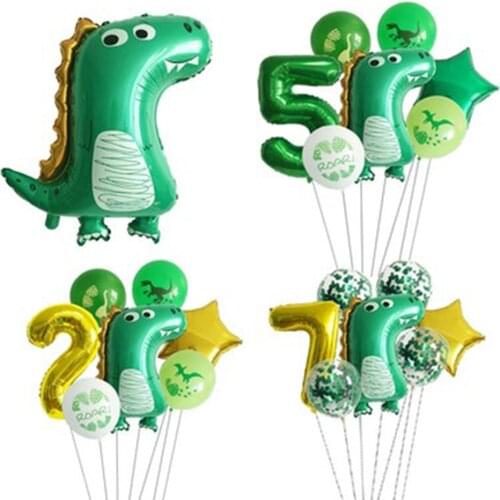 7pcs/lot Dinosaur Party Balloon Dinosaur Birthday Kids Party Decoration Baby Shower Balloons Globos Cumpleanos Infantiles