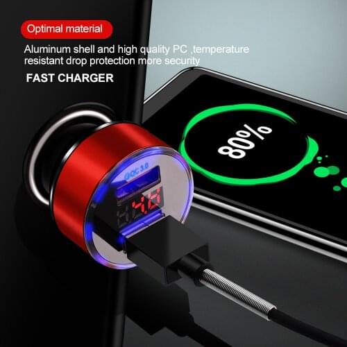 4.8A 5V Car Chargers 2 Ports Fast Charging For Samsung Huawei iphone 11 8 Plus Universal Aluminum Dual USB Car-charger Adapter