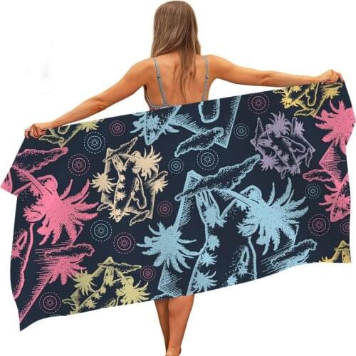 Quick-Drying Beach Towel Bohemian Colorful Geometric Tapestry Microfiber Yoga Mat Boho Toalla Blanket Shower Beach Bath Towels