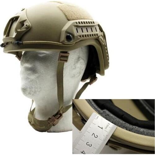 FAST MARITIME PE Class III Bullet Proof Helmet NIJ IIIA Class III Tested Wolf Brown
