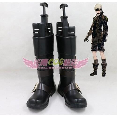 NieR Automata YoRHa No. 9 Type S Black Long Cosplay Shoes Boots C006